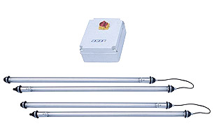 Lighting system with 4 fluorescent lamps (24 Volts)