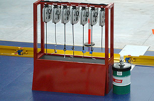 lubrication hose reels in single gantry along side prefabricated workshop pit