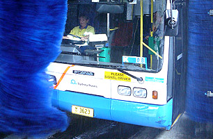 Drive thru Bus Wash 4PL in action at STA Kingsrove